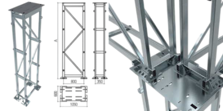 Колонна эстакады МБФ-К1-5000 Размеры (ДxШxВ) 800x350x4990